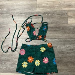 Green floral set